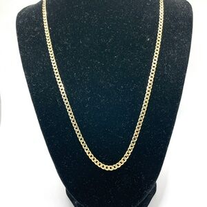 925 Sterling Italy P Lux Signed Vermeil Gold Cuban Style Chain Unisex 20"